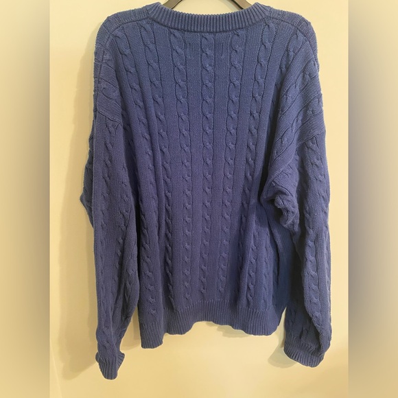 Vintage Men’s Eddie Bauer 100% Cotton Chunky Cable Knit Sweater Size L - Picture 3 of 3